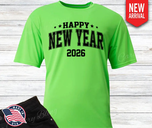 Happy New Year - Multi Small / Short / Green Shirt