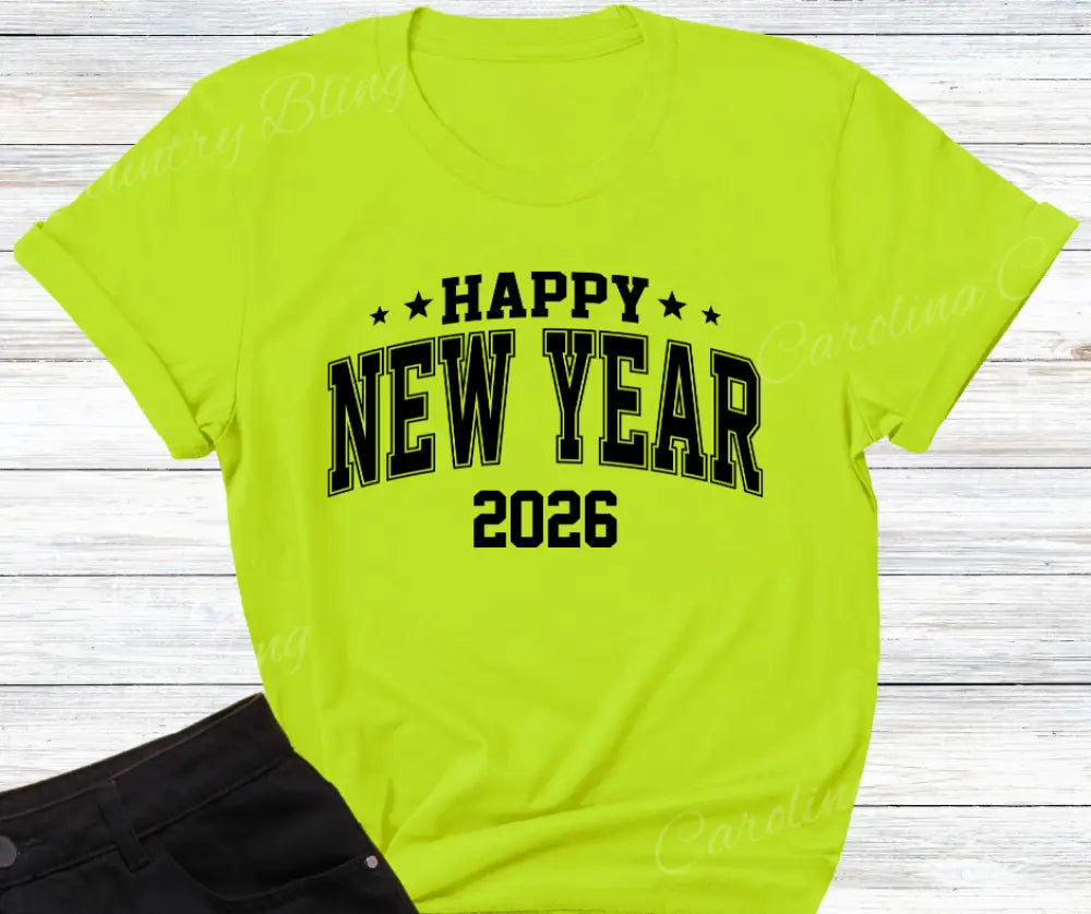 Happy New Year - Multi Small / Short / Yellow Shirt