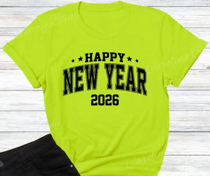 Happy New Year - Multi Small / Short / Yellow Shirt