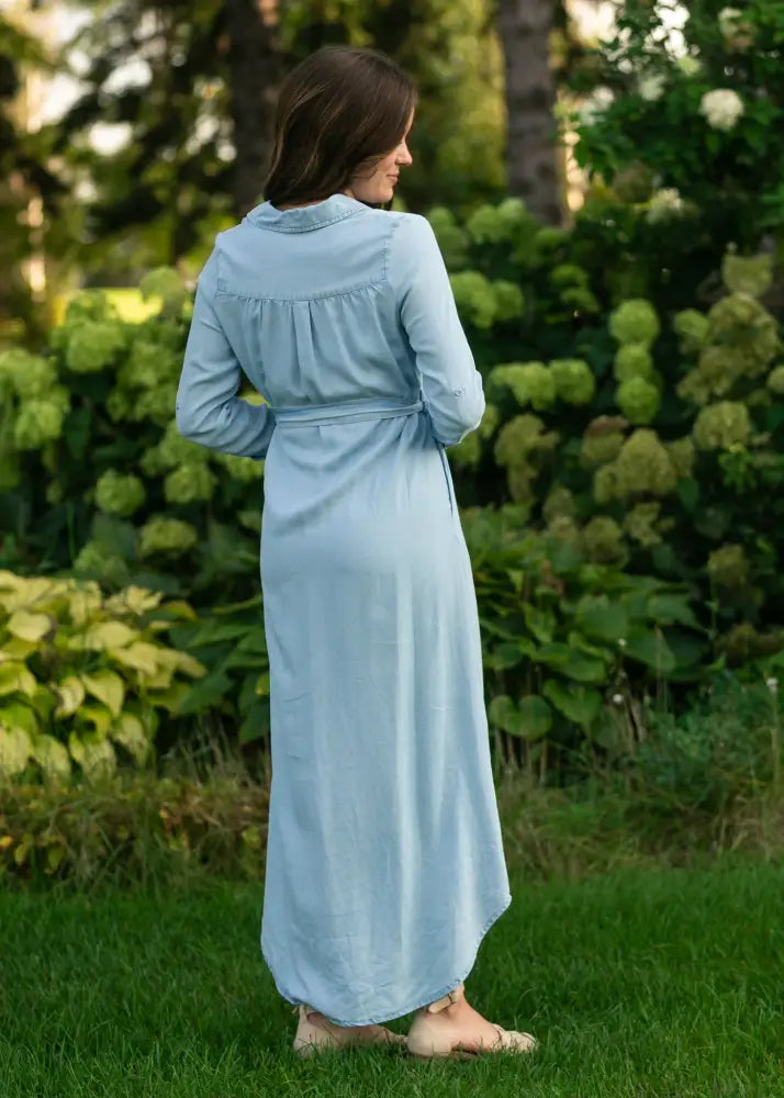 Hazel Chambray Long Sleeve Dress - IC Dresses