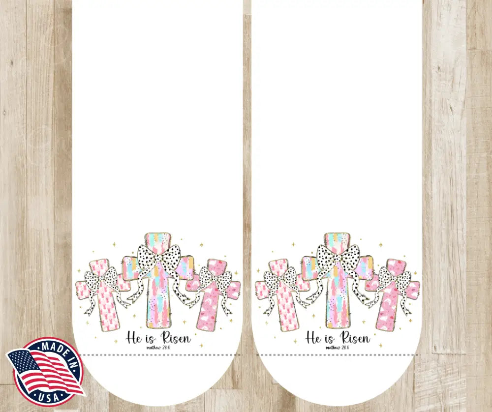 He Is Risen – White Socks