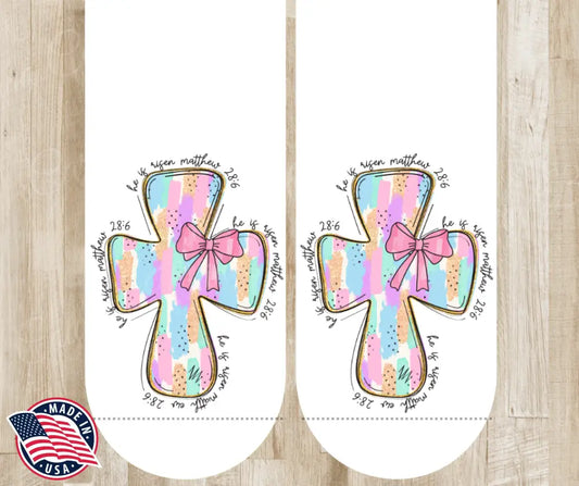 He Is Risen – White Socks