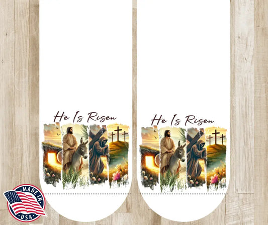 He Is Risen – White Socks
