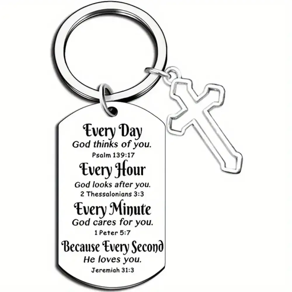 He Loves You Silver Key Chains