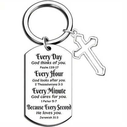 He Loves You Silver Key Chains