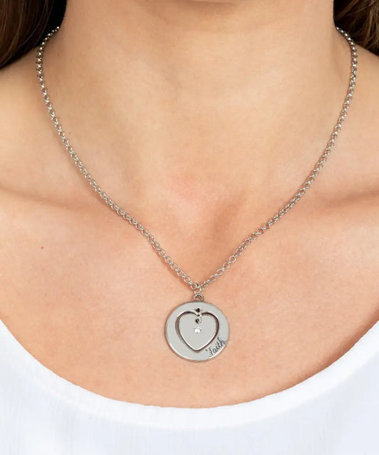 Heart Full Of Faith - White Necklace