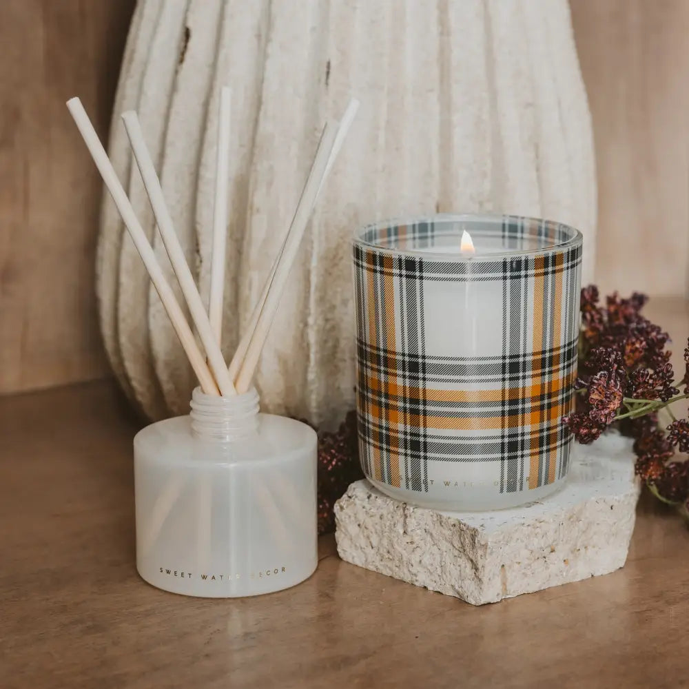 Hello Fall Soy Candle - Boxed Tinted Glass Jar - 12 oz - Candles