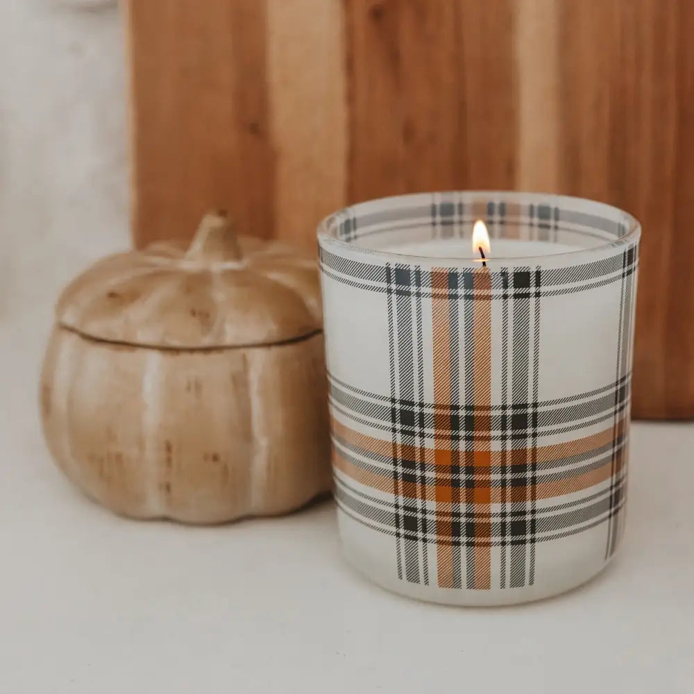 Hello Fall Soy Candle - Boxed Tinted Glass Jar - 12 oz - Candles