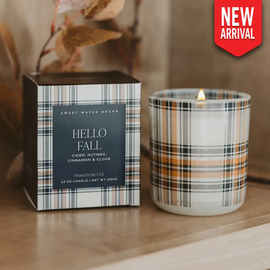 Hello Fall Soy Candle - Boxed Tinted Glass Jar - 12 oz - Candles