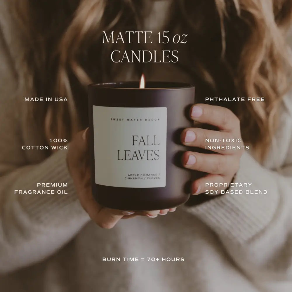 Hello Fall Soy Candle - Brown Matte Jar - 15 oz - Candles