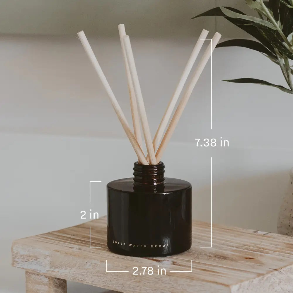Hello Fall Amber Tinted Glass Jar Reed Diffuser - Reed Diffusers