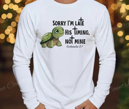 His Timing Not Mine - Multi Small / Long Shirt