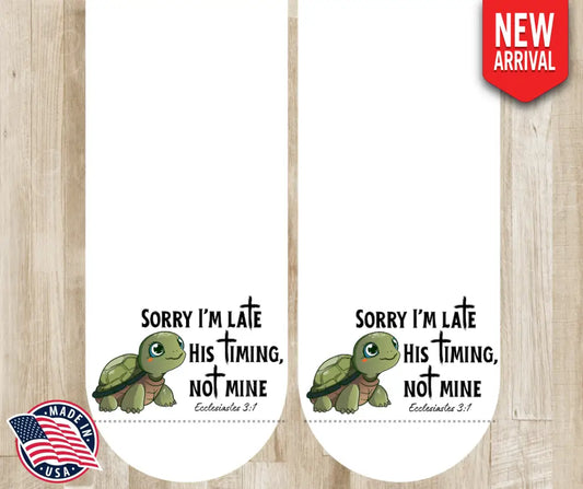 His Timing Not Mine - Multi Socks