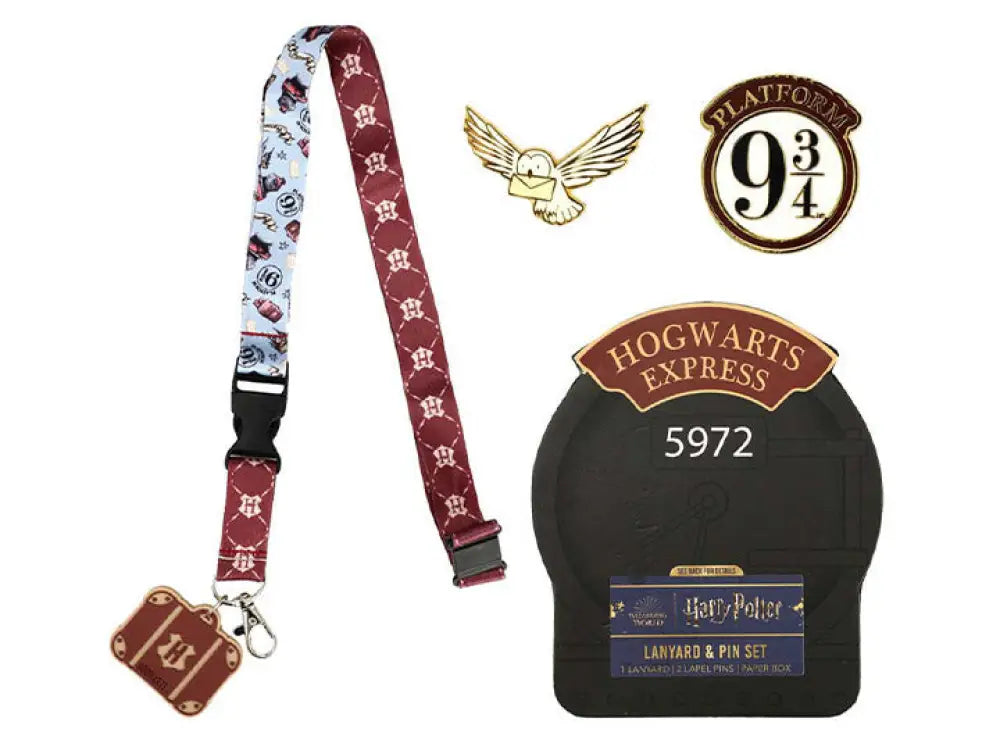 Hogwarts Express (Harry Potter) Lanyard With 2 Enamel Pins Gift Set Lanyards