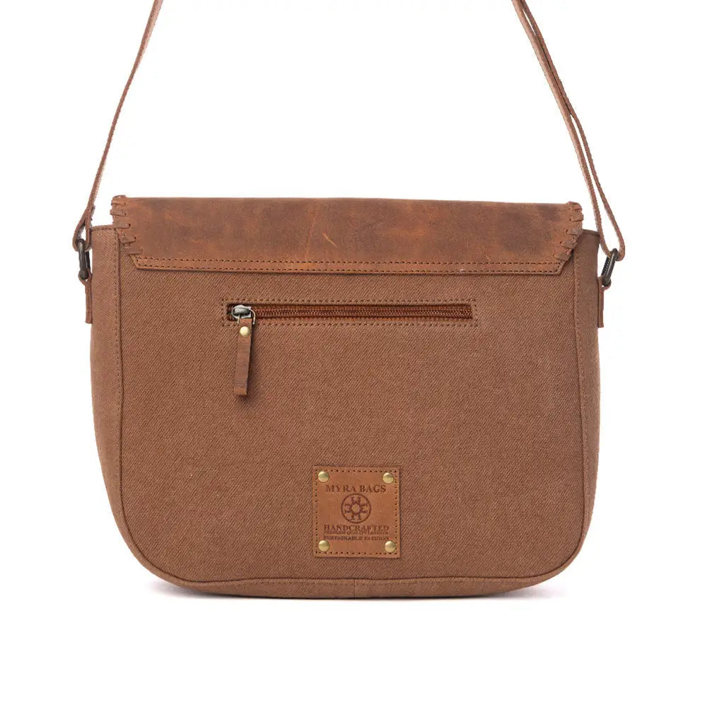 Myra Honey Field Hairon Leather Messenger Bag in Sable Mist - Sable Mist - Bags