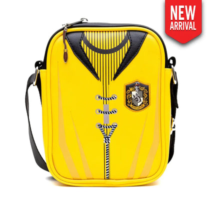 The Wizarding World of Harry Potter Vegan Leather Crossbody Bag with Adjustable Straps Hogwarts Hufflepuff Quidditch