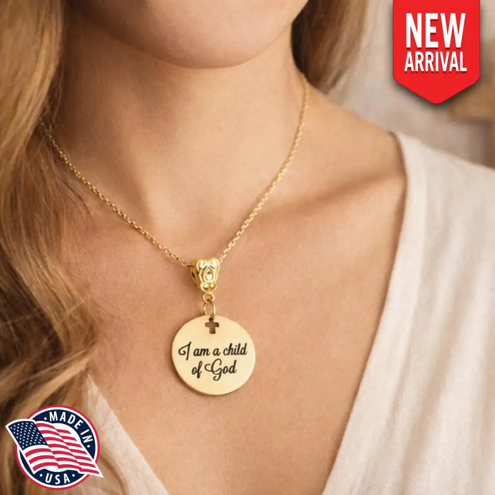 I Am A Child Of God Necklace Gold Plated Christian Jewelry Faith Necklace Inspirational Gift Religious Charm For Women