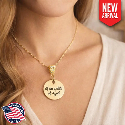 I Am A Child Of God Necklace Gold Plated Christian Jewelry Faith Necklace Inspirational Gift Religious Charm For Women