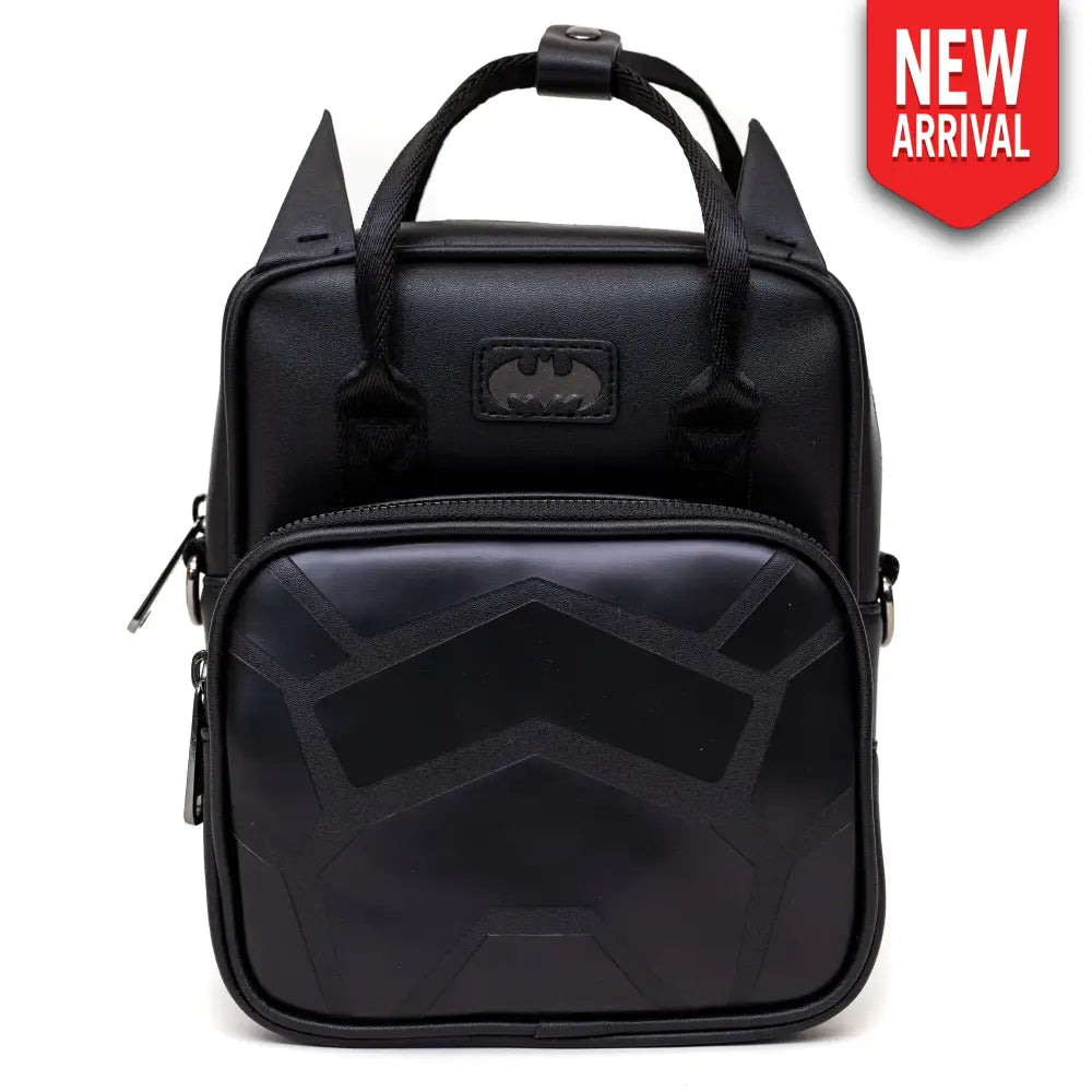 DC Comics Bag Cross Body Batman Embossed Armor Texture Black Vegan Leather Crossbody Bags