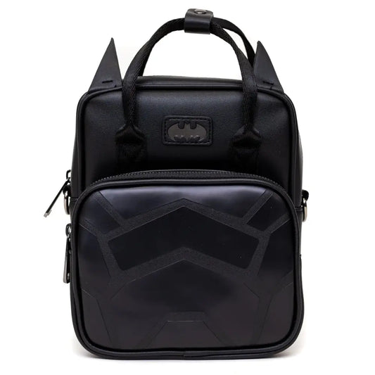 DC Comics Bag Cross Body Batman Embossed Armor Texture Black Vegan Leather Crossbody Bags
