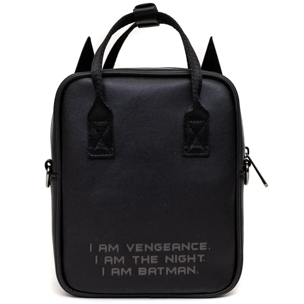 DC Comics Bag Cross Body Batman Embossed Armor Texture Black Vegan Leather Crossbody Bags