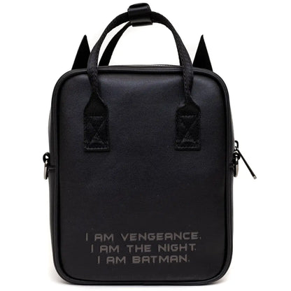 DC Comics Bag Cross Body Batman Embossed Armor Texture Black Vegan Leather Crossbody Bags