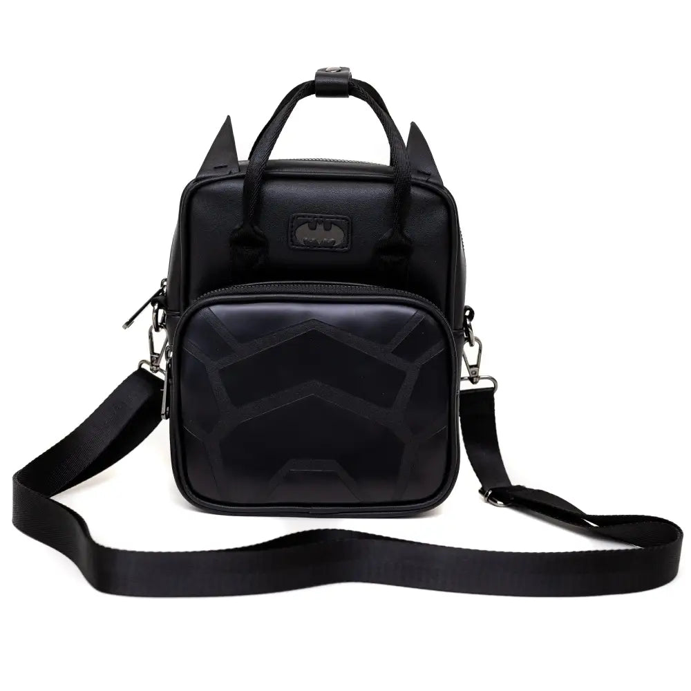 DC Comics Bag Cross Body Batman Embossed Armor Texture Black Vegan Leather Crossbody Bags