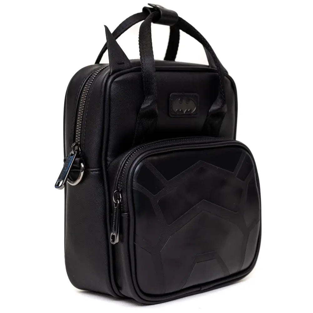 DC Comics Bag Cross Body Batman Embossed Armor Texture Black Vegan Leather Crossbody Bags