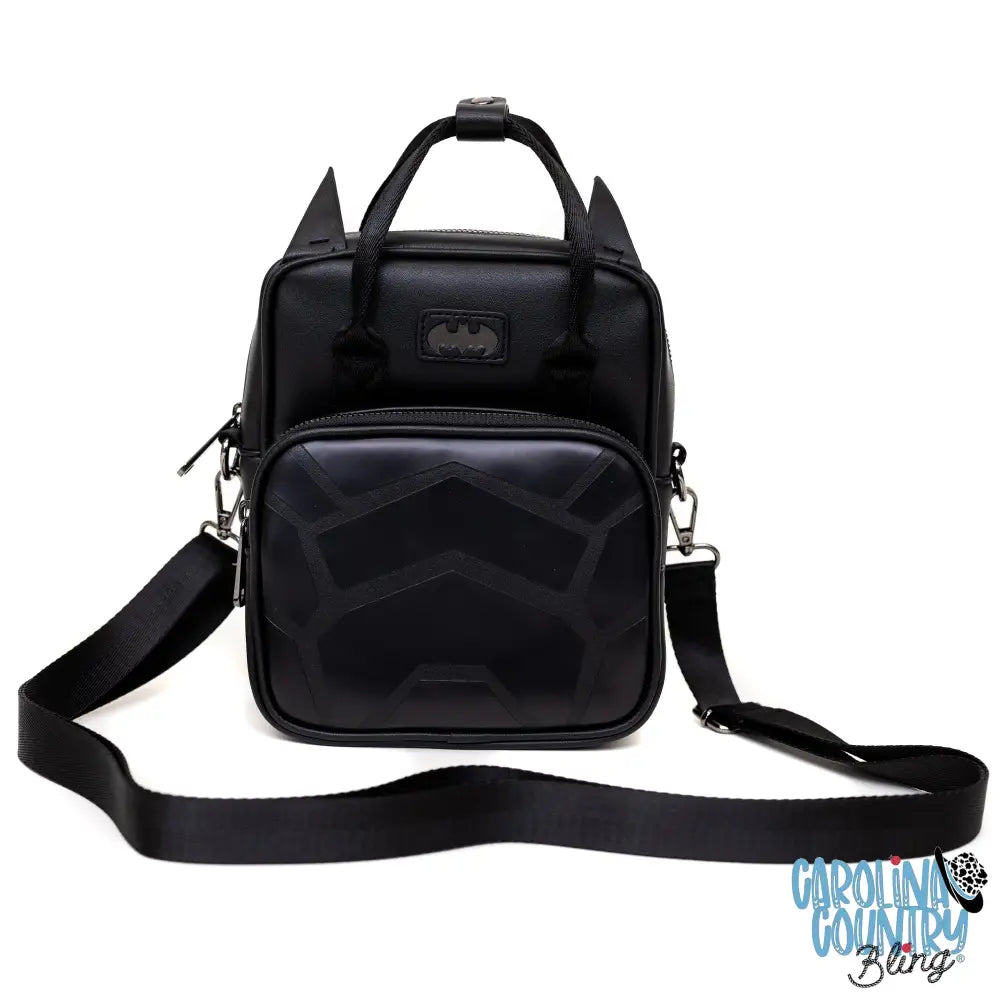DC Comics Bag Cross Body Batman Embossed Armor Texture Black Vegan Leather Crossbody Bags