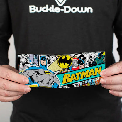 Bi-Fold Wallet - BATMAN 75 Classic Comic Book Panels Collage Multi Color Bi-Fold Wallets