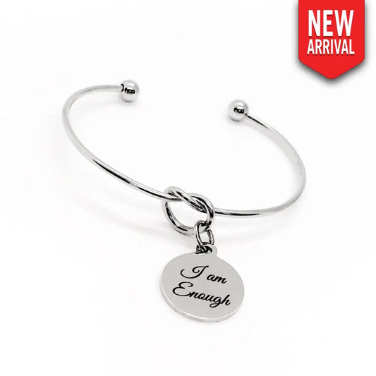 I am Enough Cuff Charm Bracelet Affirmation Gift Jewelry Gift I Am Important Divorce Gift Friend I Am Worthy Gift For