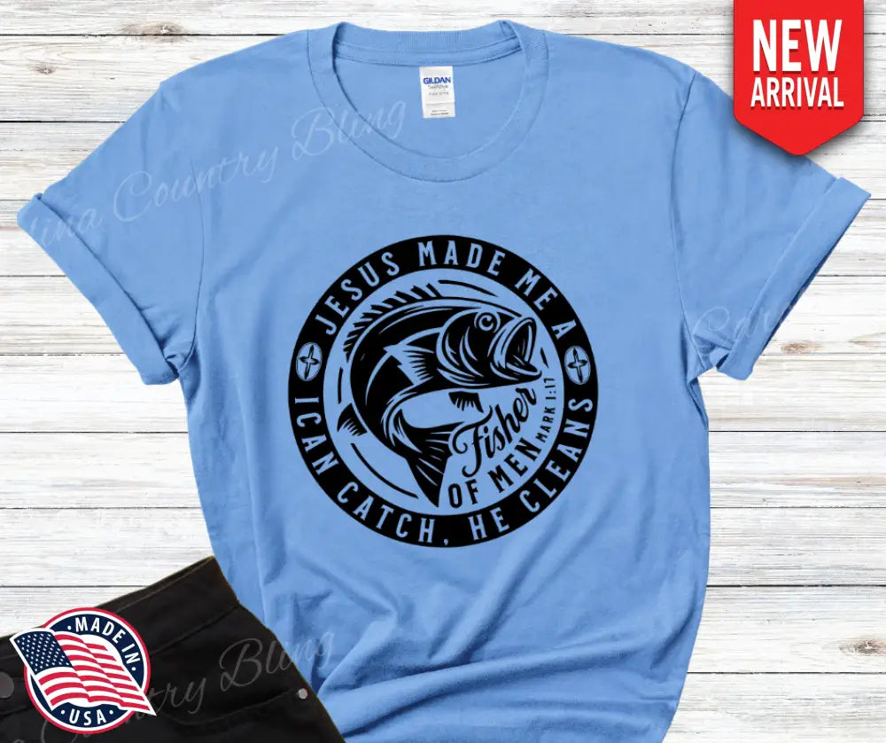I Catch He Cleans – Multi Small / Blue Shirt