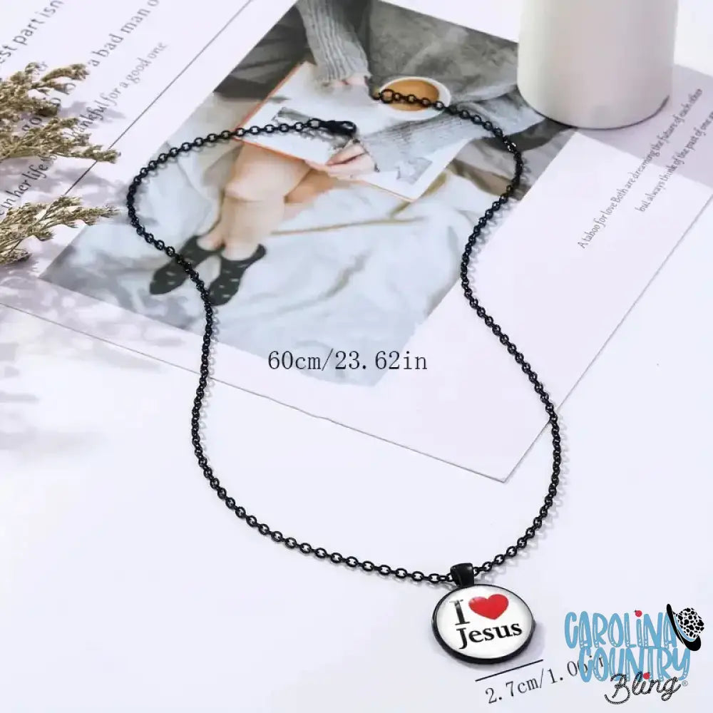 I Heart Jesus – Black Necklace