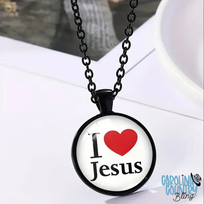 I Heart Jesus – Black Necklace