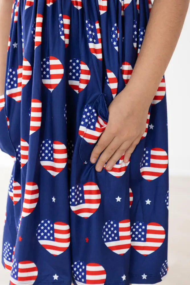 I Heart the USA S/S Pocket Twirl Dress - Twirl Pocket Dress S/S