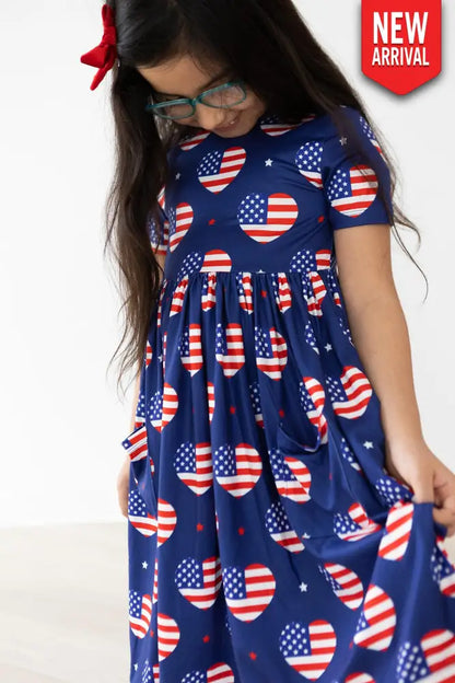 I Heart the USA S/S Pocket Twirl Dress - Twirl Pocket Dress S/S