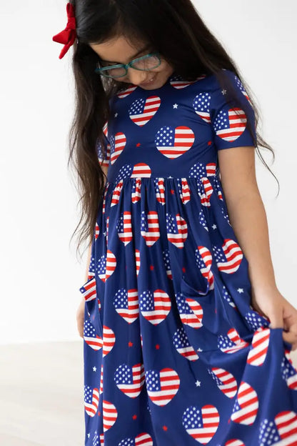 I Heart the USA S/S Pocket Twirl Dress - Twirl Pocket Dress S/S