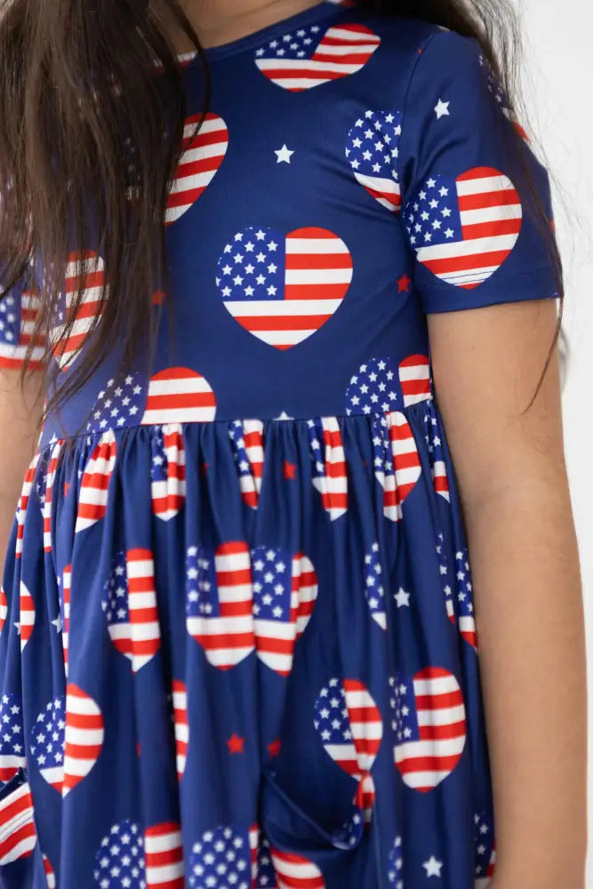 I Heart the USA S/S Pocket Twirl Dress - Twirl Pocket Dress S/S