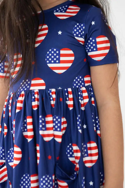 I Heart the USA S/S Pocket Twirl Dress - Twirl Pocket Dress S/S