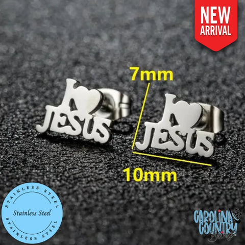 I Love Jesus – Silver Earrings