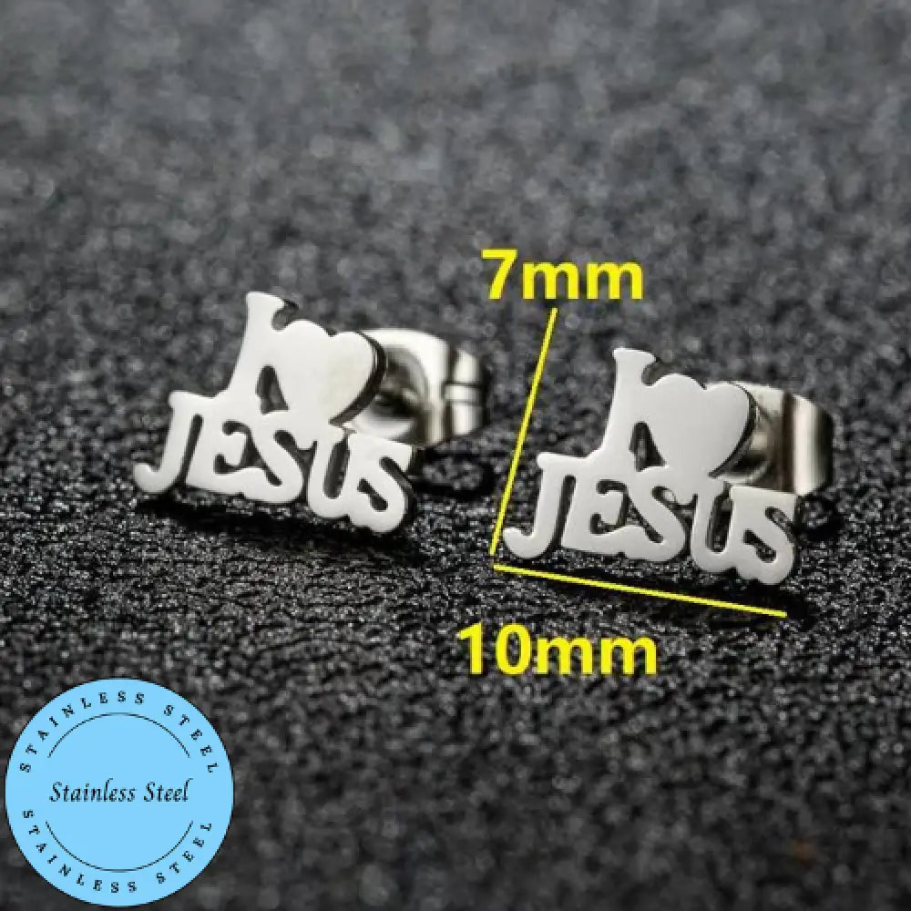 I Love Jesus – Silver Earrings