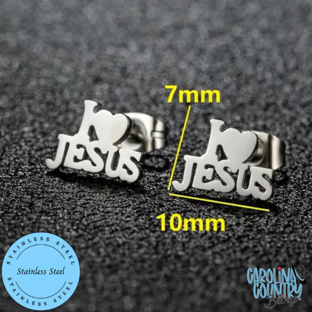 I Love Jesus – Silver Earrings