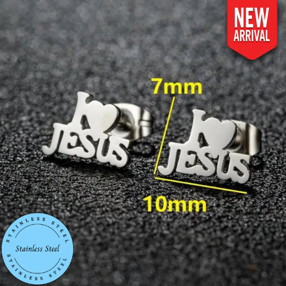 I Love Jesus – Silver Earrings