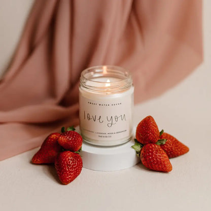 Love You Soy Candle - Clear Jar - 9 oz Candles