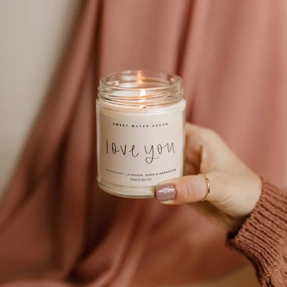 Love You Soy Candle - Clear Jar - 9 oz Candles