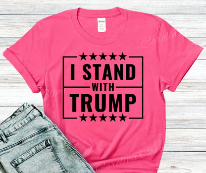 I Stand With Trump – Multi Small / Pink Shirt
