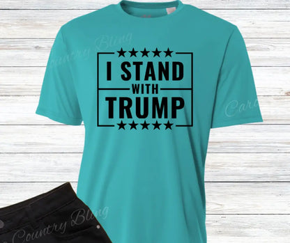 I Stand with Trump – Multi Small / Short / Teal Shirt