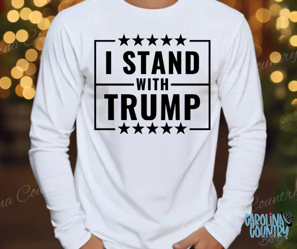 I Stand With Trump – Multi Small / White Long Sleeve Shirt