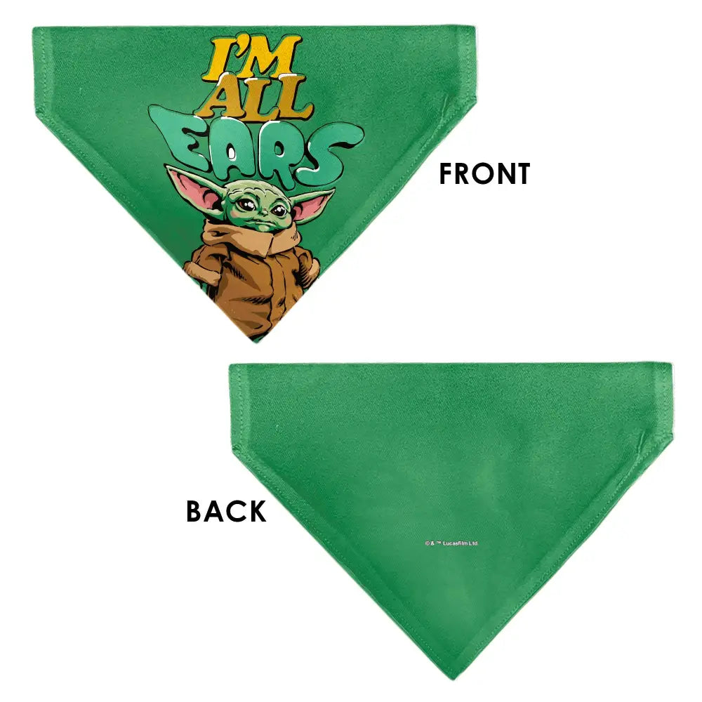 Pet Bandana - Star Wars Grogu I’M ALL EARS Pose Green - Pet Bandanas