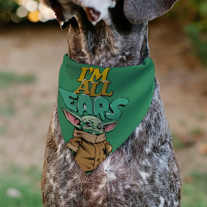 Pet Bandana - Star Wars Grogu I’M ALL EARS Pose Green - Pet Bandanas